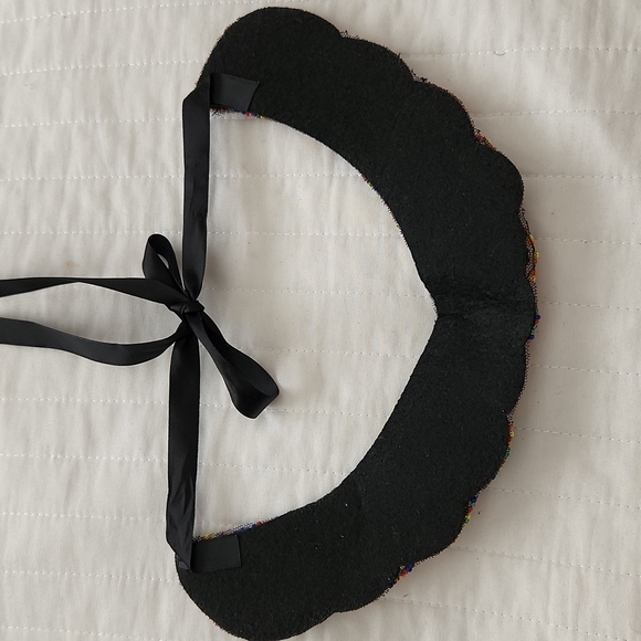 Handmade Beaded Necklace w/Ribbon Tie - Picture 2 of 5